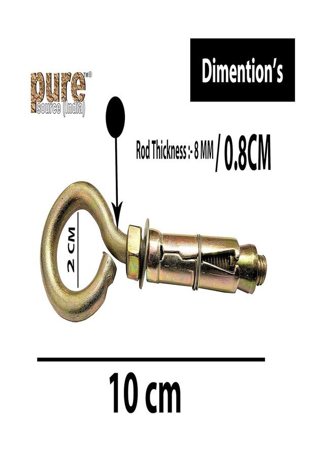 بيور سورس انديا مشابك تثبيت دائرية من النحاس الأصفر (مصدر نقي - الهند) مقاس 8 مم، 6 قطع، لون ذهبي - Image 3
